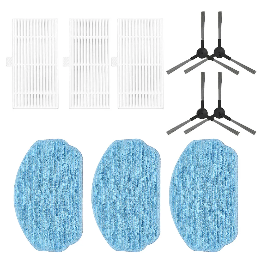 

Bathroom Mop Cloths Household Supplies For Cecotec For Conga Robot Vacuum 3*Filters 4*Side Brushes 999 X-Treme