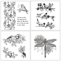 4 sheet bird animal series transparent clear silicone stamp diy scrapbooking embossing decoration album card rubber stamp 1116