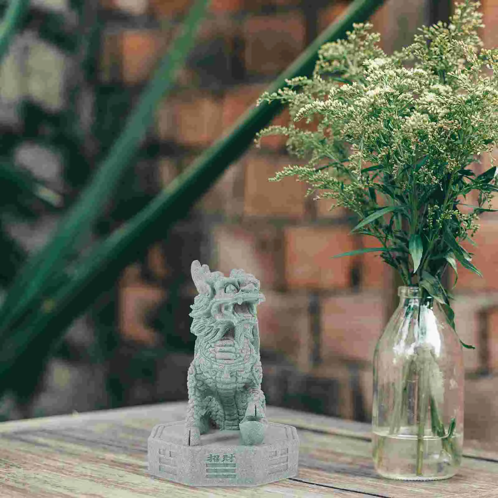 Животное Цинша Камень Единорог Кайлин Фигурка для Декоративных Украшений