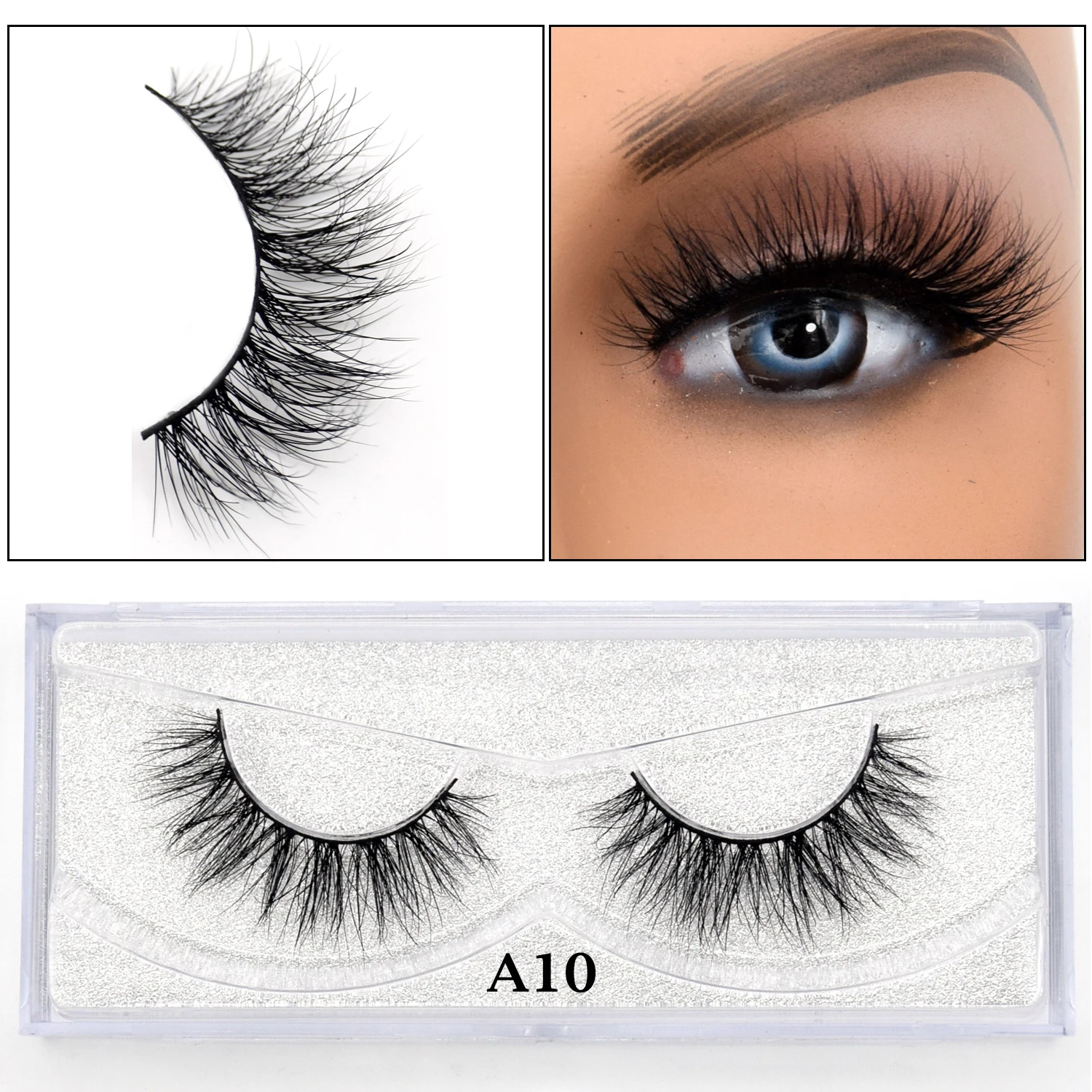 Visofree Ресницы для макияжа, мягкие, натуральные, сексуальные, расширение для вечеринки королевы красоты, в упаковке с блестками, 3D-ресницы Минк A10.