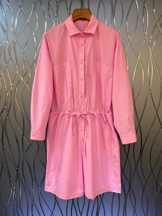 

2022 new women fashion loose pink net face drawstring wide leg casual jumpsuit 069