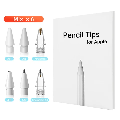 Наконечники для Apple Pencil 2B, HB, тонкий, прозрачный
