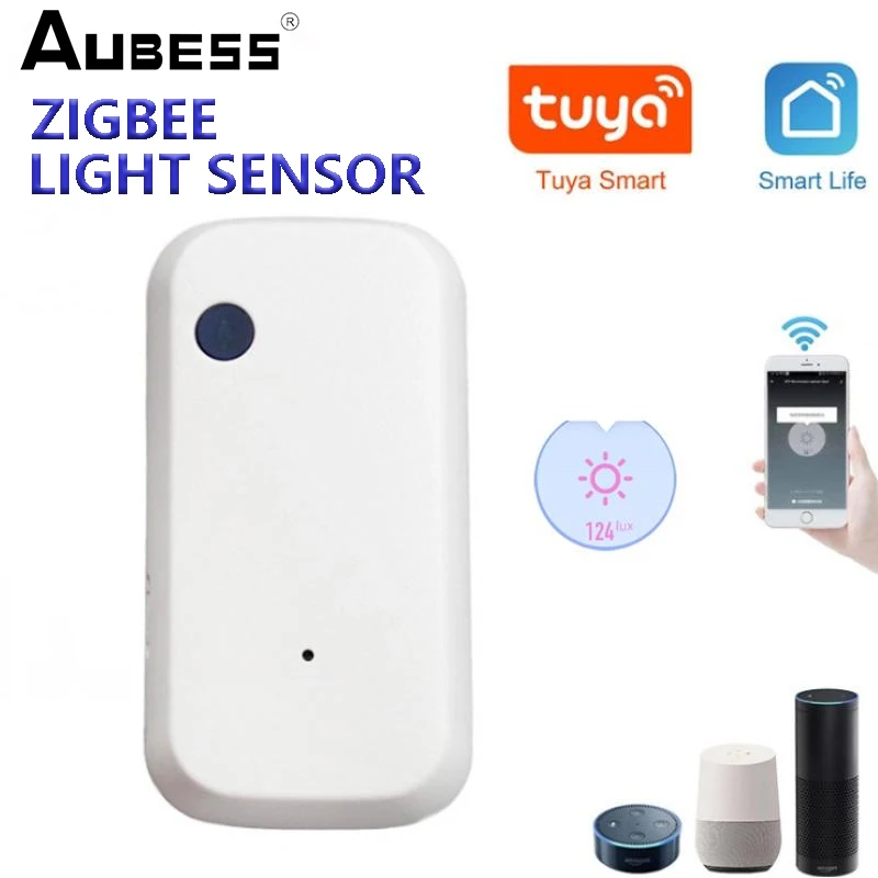 Датчик света Aubess Tuya Zigbee для умного дома умный светильник с Wi-Fi работает