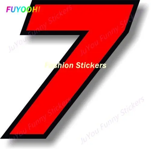

FUYOOHI Play Stickers Popular Car Decals Black (Red Outline) Quare Font Race Number Racing Numbers Sticker for Motor