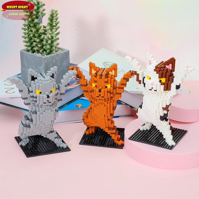 3D конструктор Кот сделай сам в виде животных микро-кубик коллекция микро-милой