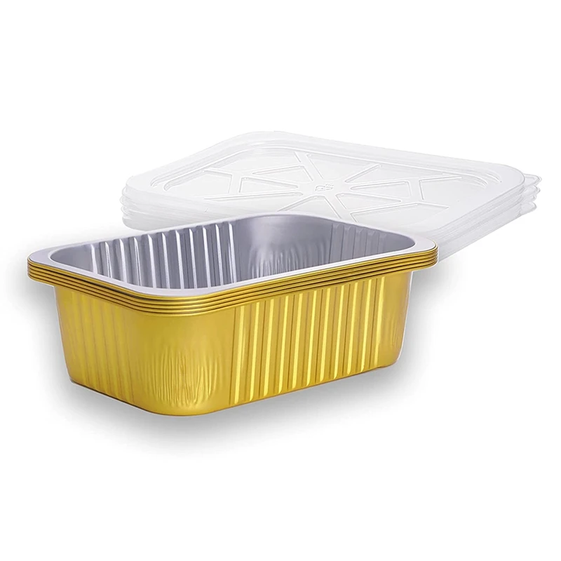 Promotion! Gold Thicker Aluminum Foil Pans Disposable Tray With Lid Great For Cooking Baking Storing |