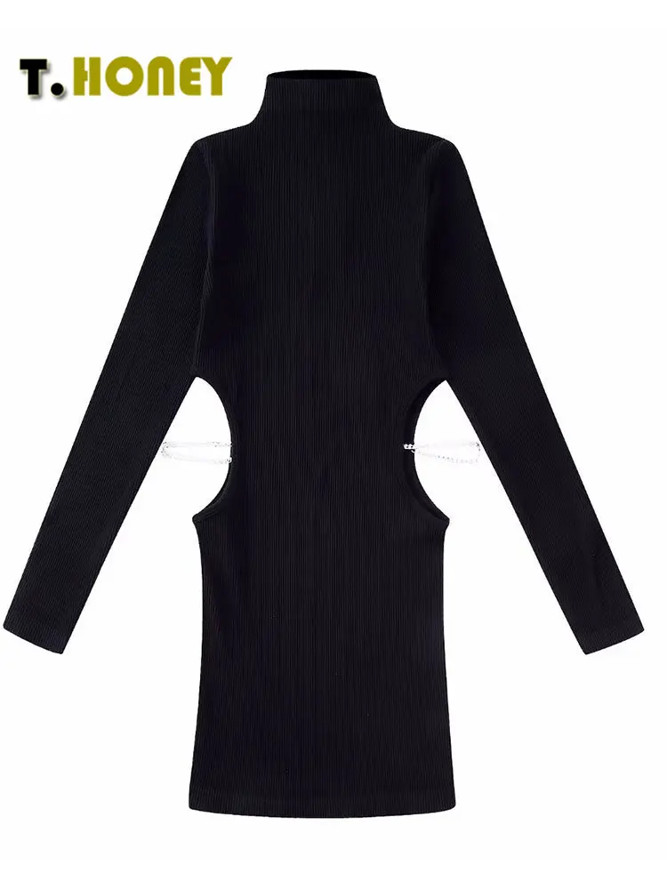 

Женское модное однотонное платье TELLHONEY с ложным воротником, женское сексуальное облегающее платье из бесшовной ткани