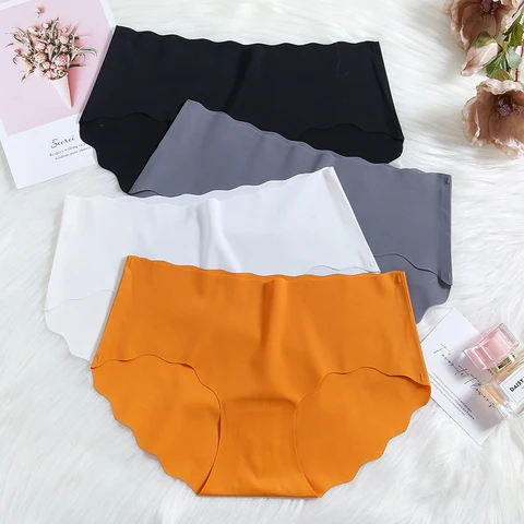 TrowBridge Seamless Women's Panties Sports Breathable Underwear Lovely Girls Comfortable Briefs Satin Lingerie Ruffles Underpant