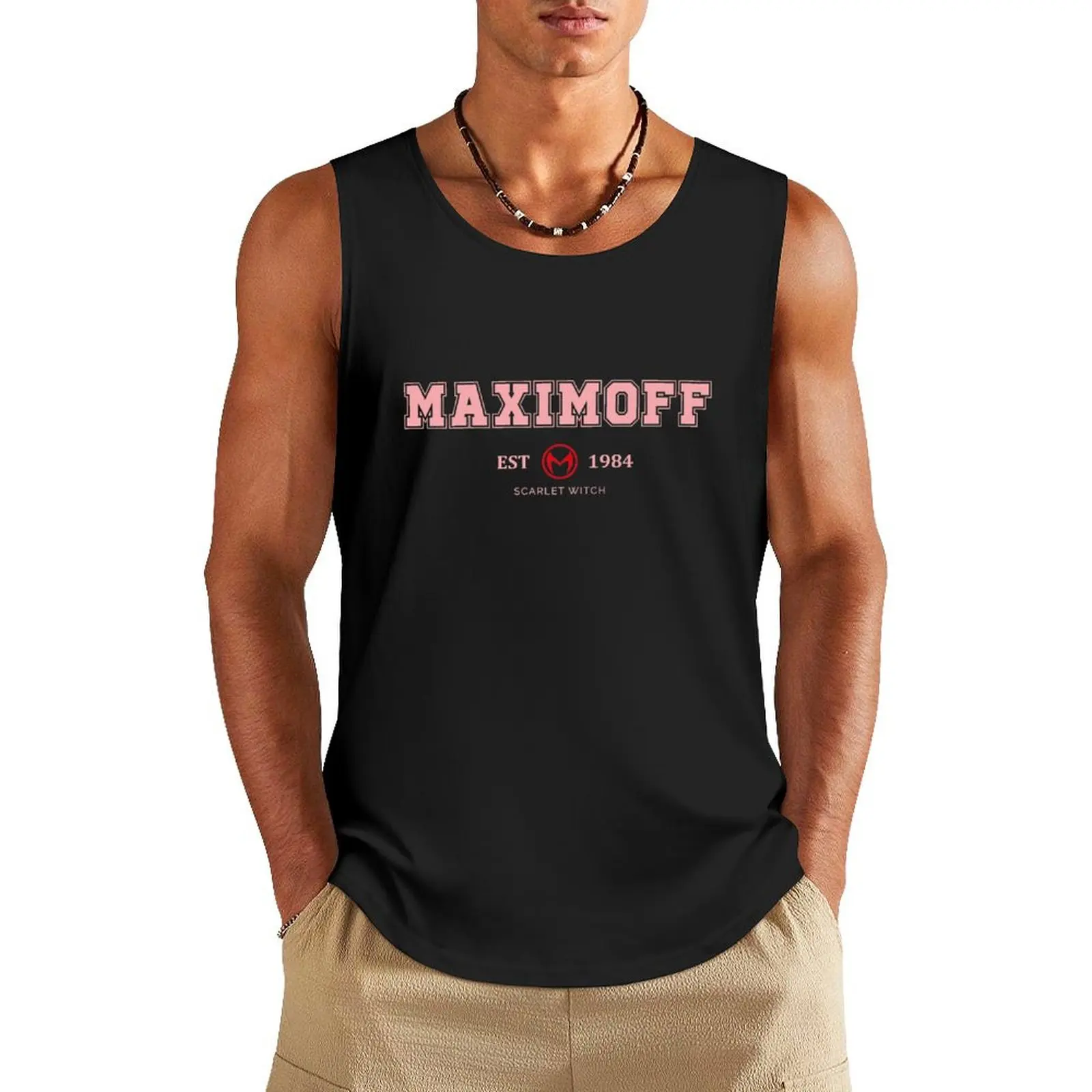 Фото Wanda maximoff Tank верхние жилеты рубашка для бодибилдинга Мужская спортивная одежда для тренажерного зала №1