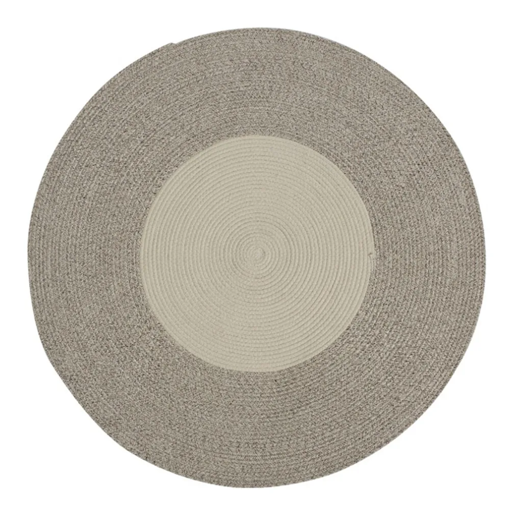 

100% Cotton Chenille Material Soft Round Carpet Hand Made Weave Living Room Bedroom Rug Children Play Home Decorator Floor Rug