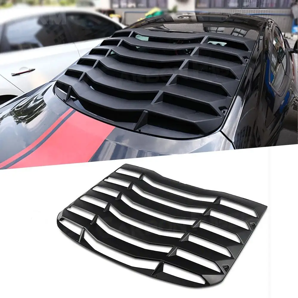 

For Ford mustang 2015- 2018 L tyle ABS black Car Rear Window Decorative Louver Air Outlet Diffuser Shutter Grill Cover