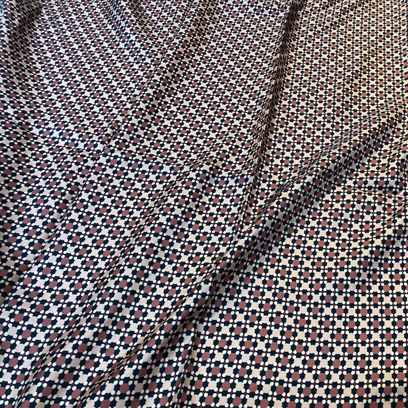 

Polka Dot Plaid Printed Fabric Brand Printed Twill Fabric Meter Shirt Dress Handmade DIY Fabric Wholesale Cloth