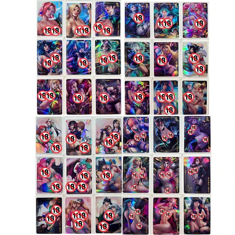 55 шт./компл., Sakimichan Tsunade Jinx, Ahri Saber Chun Li ACG, сексуальные обнаженные игрушки, хобби, коллекционные предметы, коллекционная игра