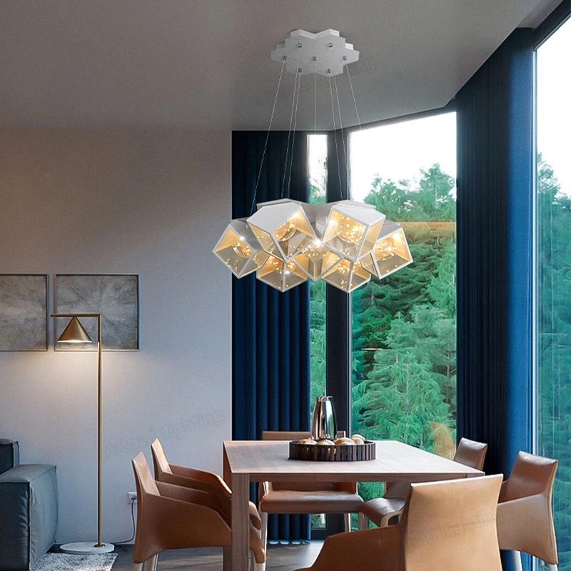 

2022 Nordic minimalist modern creative starry restaurant ceiling chandelier personality bar living room bedroom art lamps