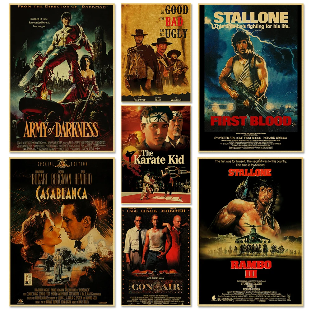 

Ретро-постеры из крафт-бумаги с изображением первой крови из фильма армия темноты Кинг Конг домашний Настенный декор плакат художественная...