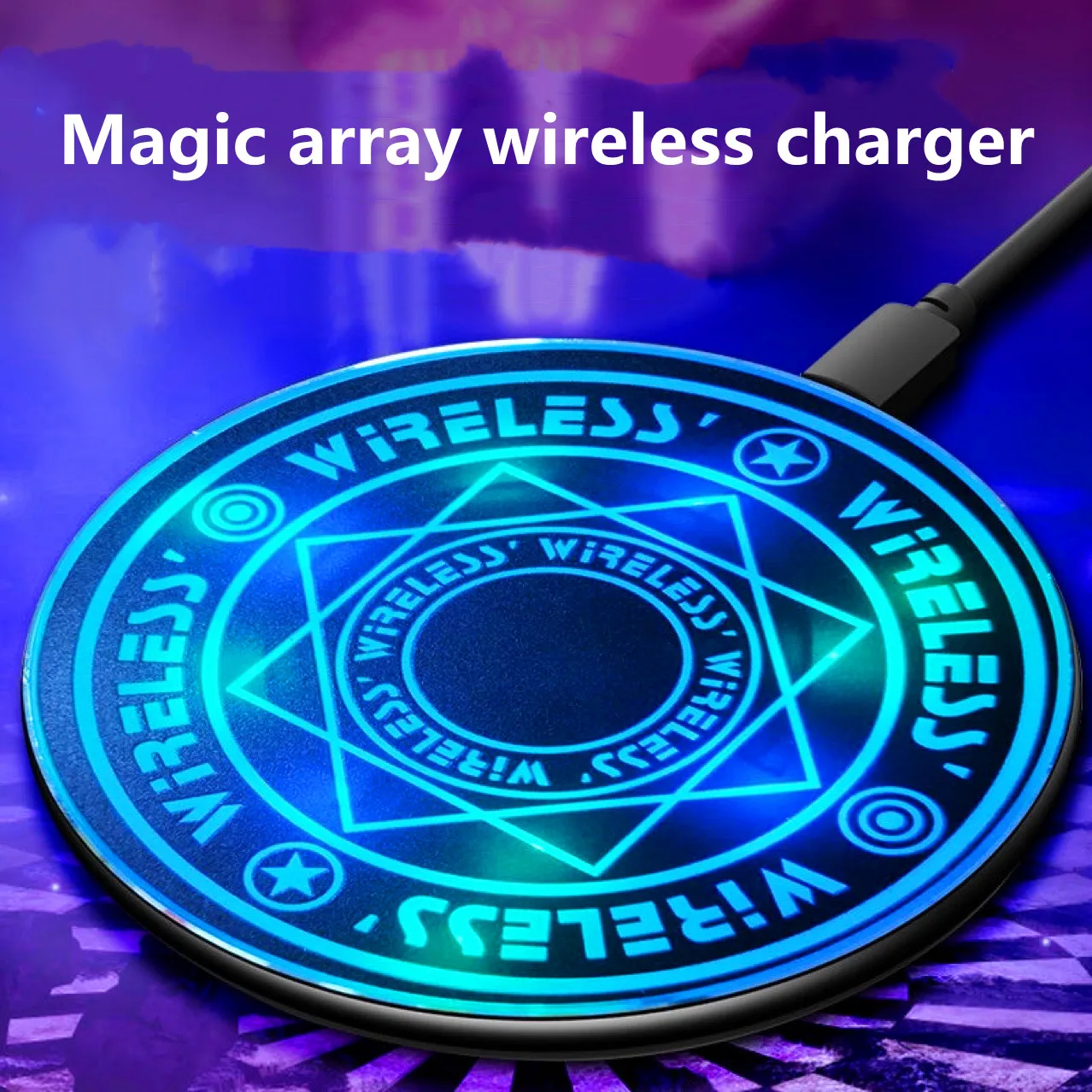 

Magic Array Wireless Charger Night Light 10W Fast Charging Board Is Suitable for Mobile Phones That Support Wireless Charging