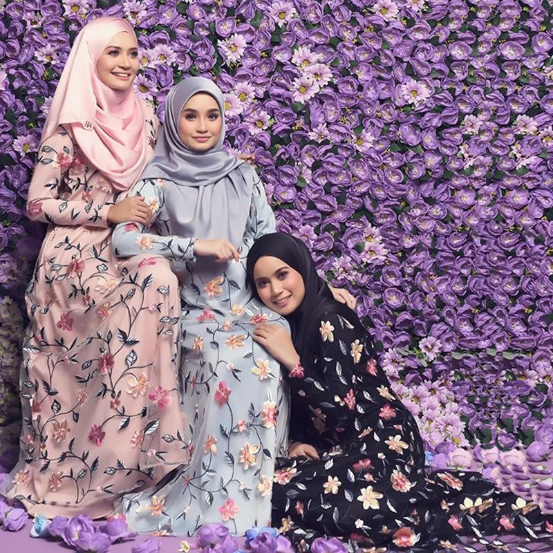 Maxi Dress White Gauze Embroidery Loose Fashion Abaya Islamic Clothes Muslim Female Saudi Arabia Dubai Kaftan Long Dress Summer