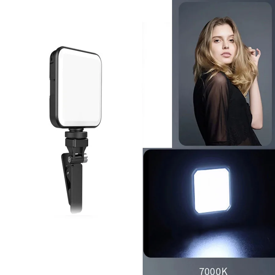 

Лампа для веб-камеры, мини светодиодсветильник ПА для видеосъемки с зажимом для ноутбука, компьютерная лампа, 2500-6500K, комплект заполнясветил...