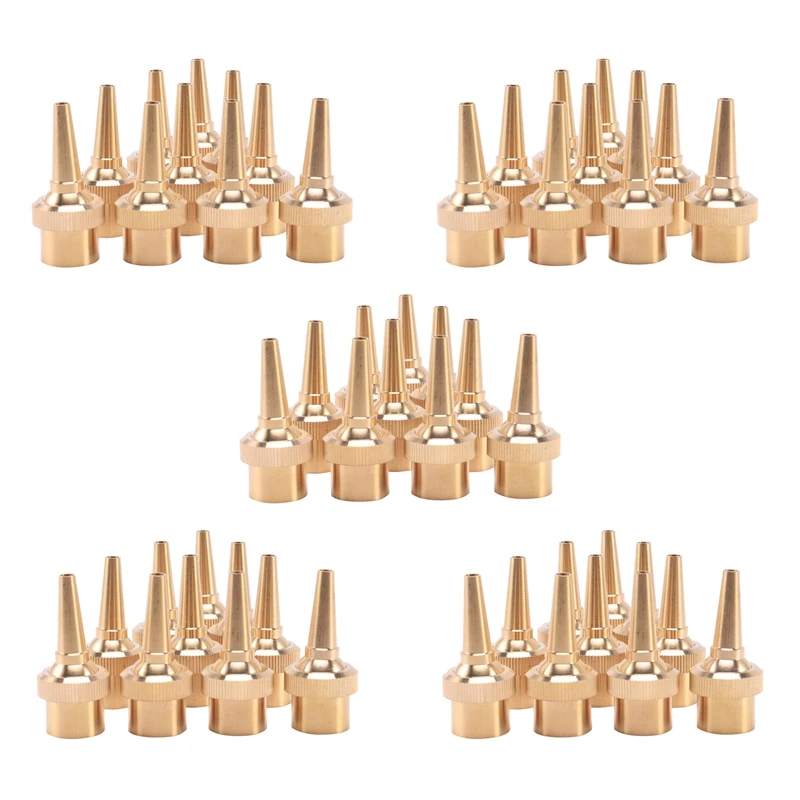 50Pcs 1/2 Inch DN15 Brass Jet Straight Adjustable Fountain Water Spray Nozzles Pool Nozzles Garden Landscape Equipment