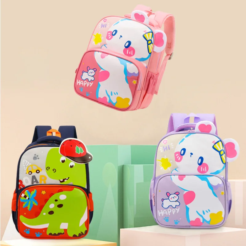 

Children's Kindergarten Schoolbag Elementary School 1-2 Grade Boys and Girls Cartoon Dinosaur Print Large Capacity Backpack