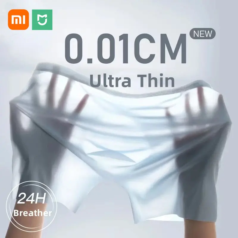 Xiaomi Mijia Men Panties Mens Ice Silk Seamless Underwear Ultra-thin Breathable Boxer Shorts For Male Underpants Boxershorts