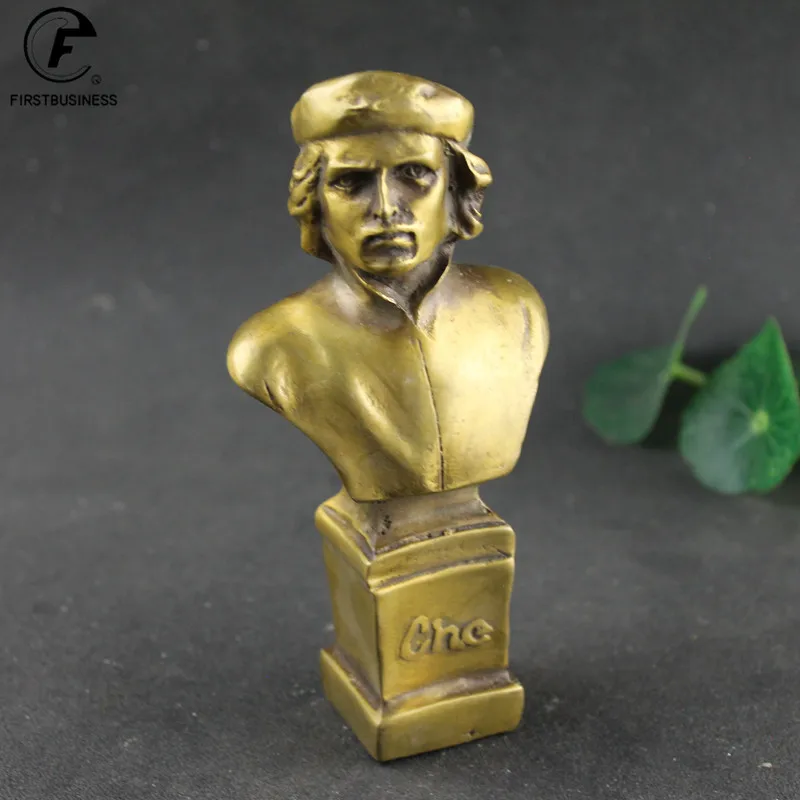 Античная латунная Статуэтка большой лидер Южной Америки Che Guevara Бюст Бронзовая