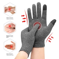 1pair full finger compression pink gloves wrist support finger pain relief gloves therapy relax care tools gloves pink gloves