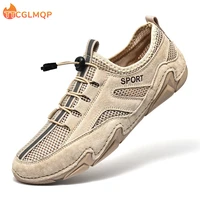 new mens mesh casual shoes fashion comfortable slip on driving shoes outdoor breathable soft flat shoes moccasins big size 48