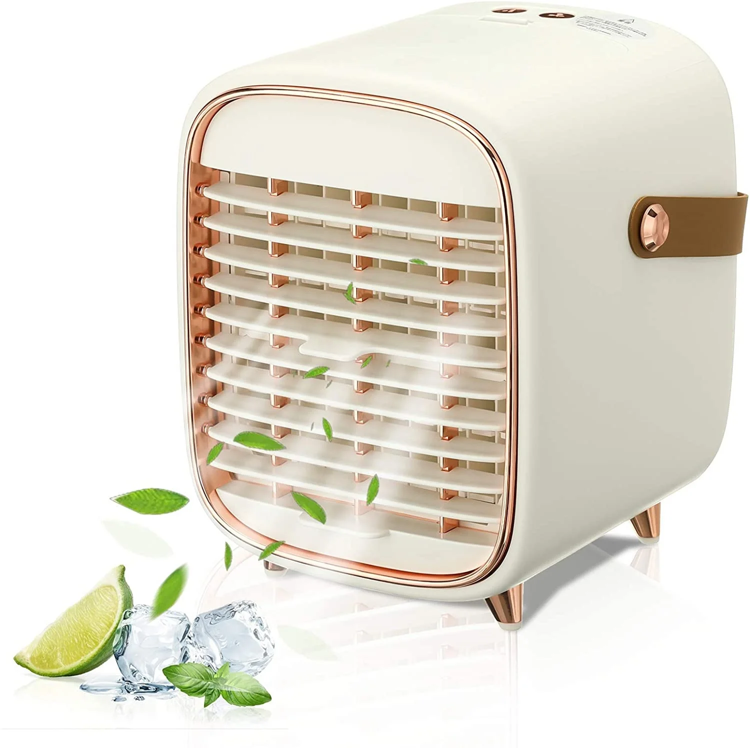 Cordless Portable Air Cooler Fan With Water Evaporative Green White Mini Room Office Ice Cube Wireless Personal Air Conditioner