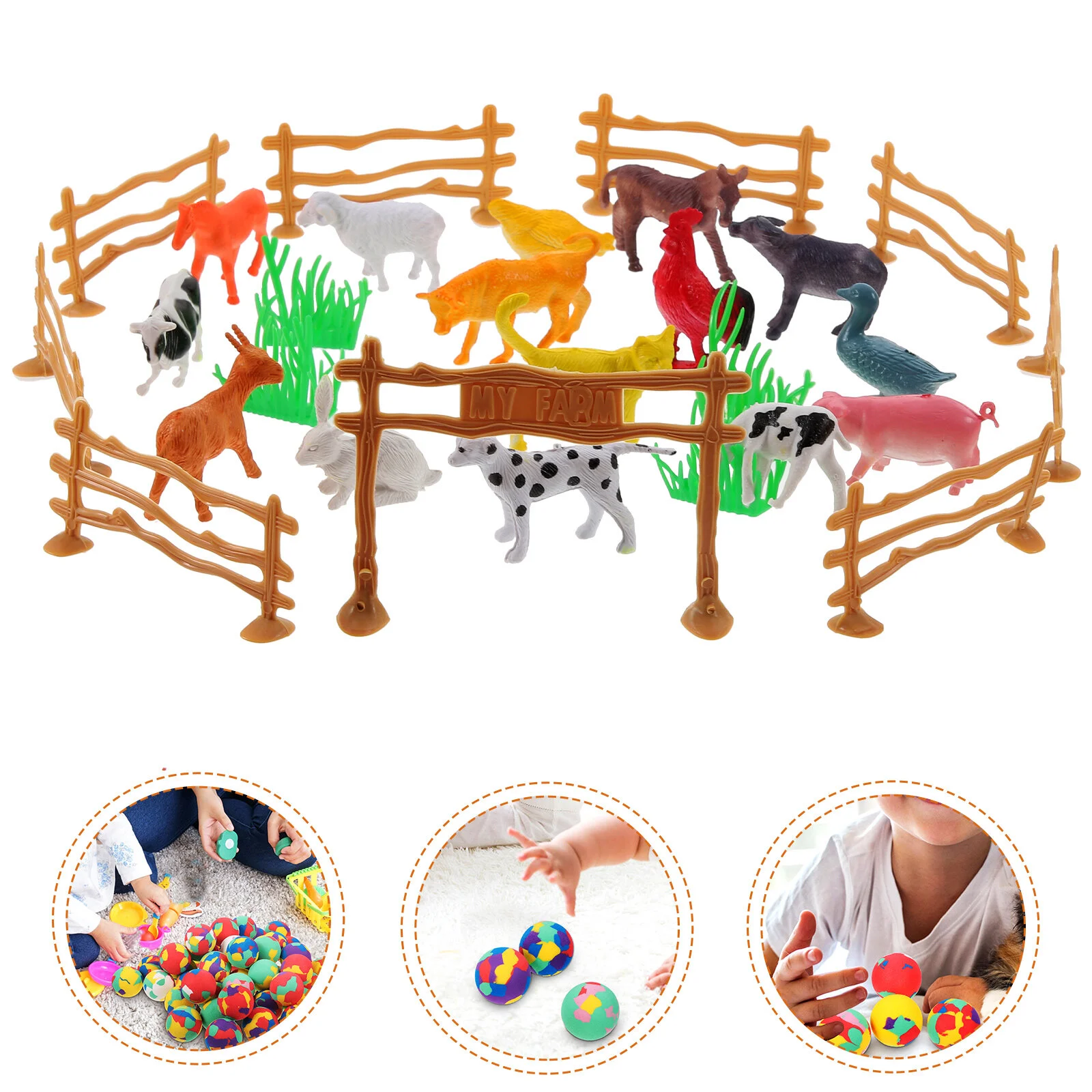

Boys Suit Educational Toy Farm Animal Miniature Figures Plastic Toys Farmhouse Scene Prop Animals Models Child