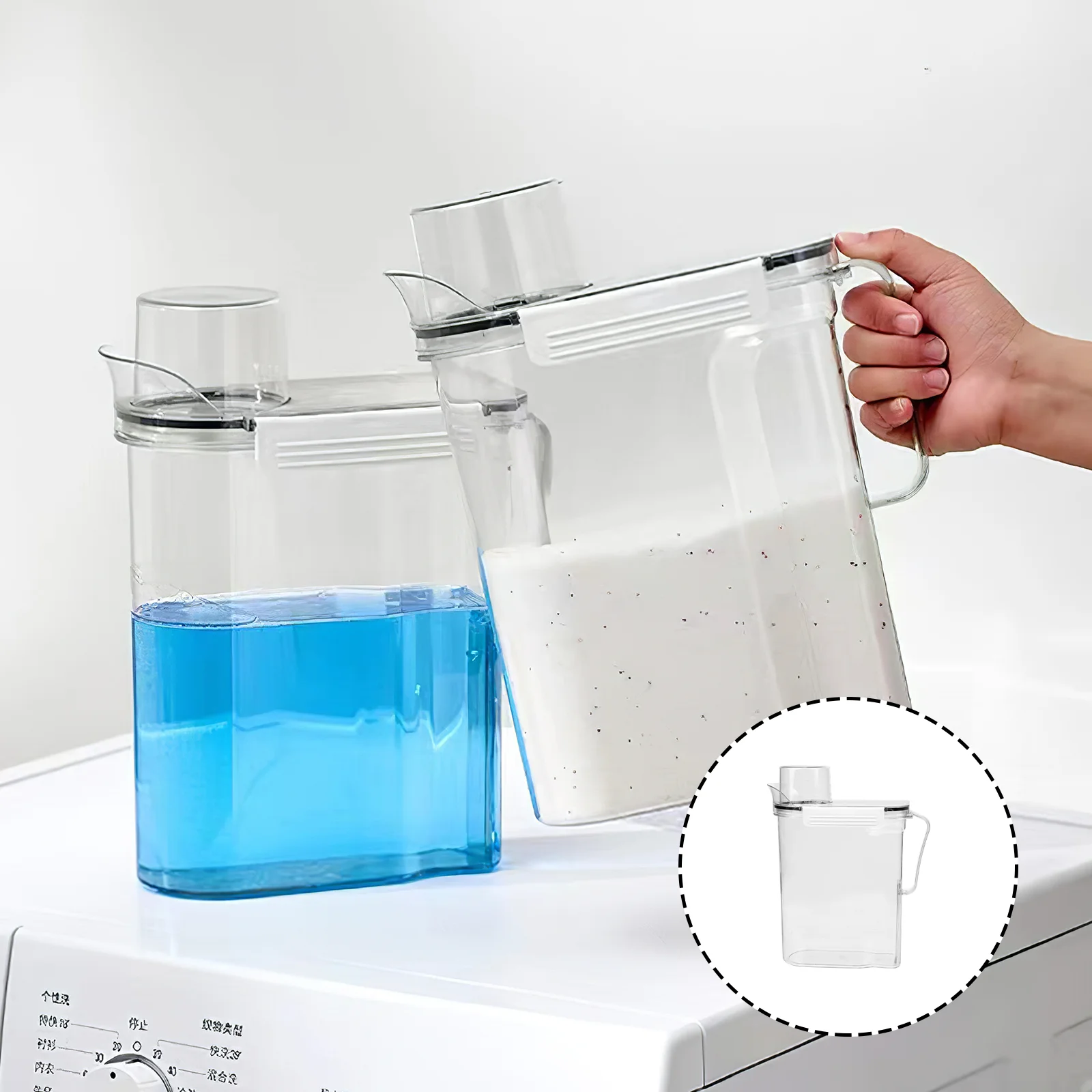 

Laundry Powder Detergent Container Dispenser Holder Bottle Sub Washing Soap Lotion Beads Bucket Essentials Guest Bathroom Box
