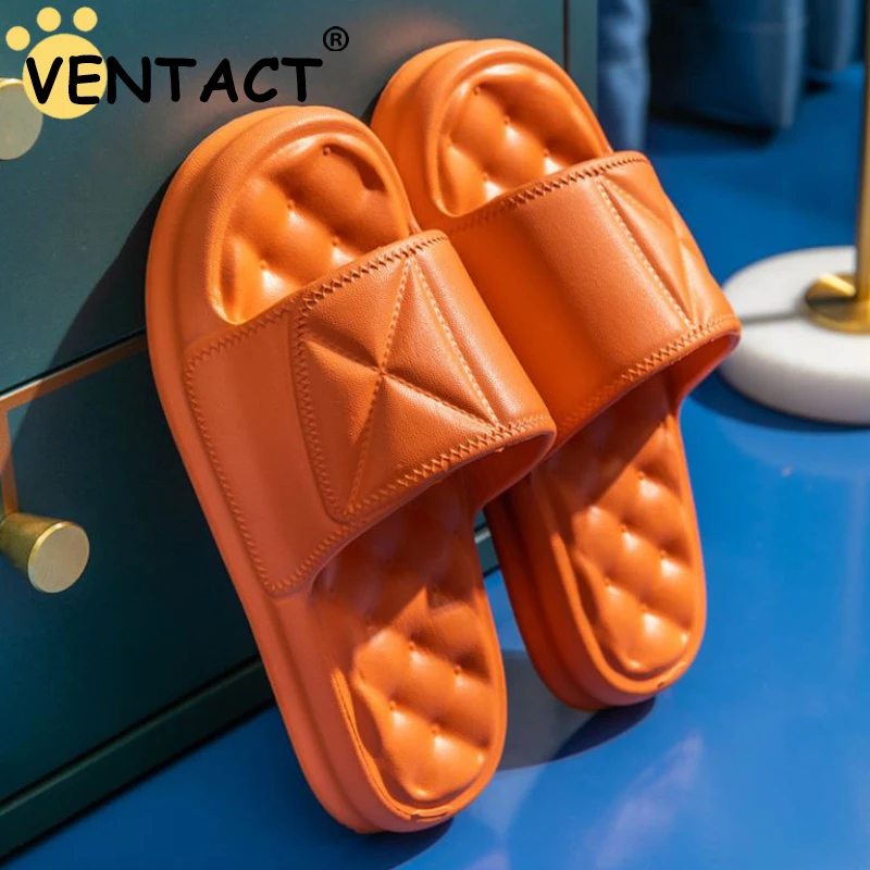 

VENTACT Women Slippers Thick Sole Summer Sandals For Men Bathroom Non-Slip Slides Fashion Couple Home Indoor Bath Shoes Woman