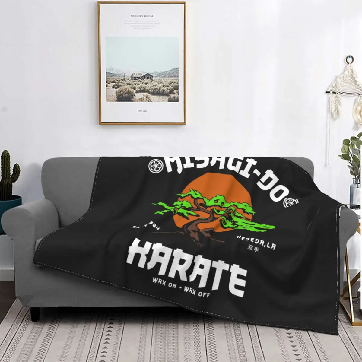 

Vintage Miyagi Do Inspired Karate Kid Blankets Soft Flannel Winter Kung Fu Cobra Kai Throw Blanket for Sofa Travel Bedding