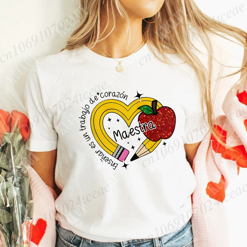 Повседневные футболки с принтом MAESTRA для учителей и девочек повседневная женская