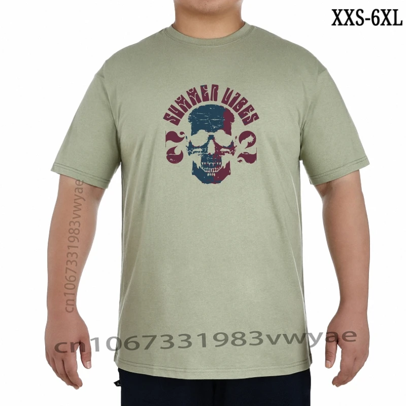 

Летняя футболка Vibes, Мужская футболка со старым черепом, блестящая дизайнерская летняя одежда, популярные футболки с черепами, хлопковая ткань, белая