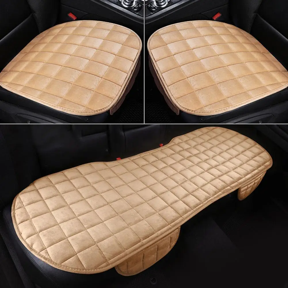 

Winter Universal Size Car Seat Cover Car Front/Rear/Full Set Seat Cushion Non-slip Short Plush Chair Auto Seat Cushion Protector