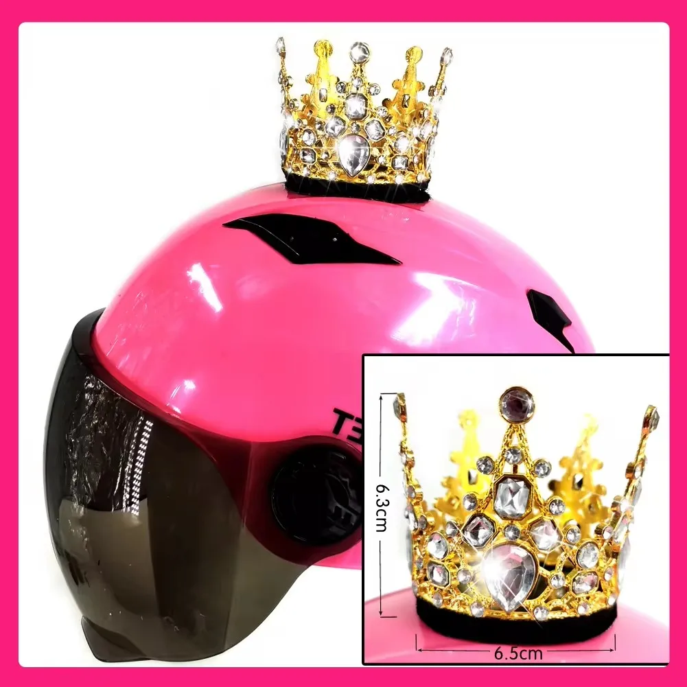 

Женский шлем для девочек, корона, ручная работа, креативный мотоцикл, электрический велосипед, металлический шлем, декор, ручное украшение в виде короны, аксессуары для шлема
