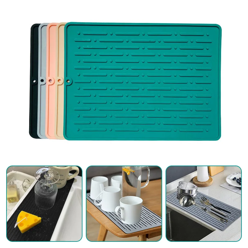 

Protection Heat Resistant Tableware Dishwaser Mats Silicone Dish Drying Mat Sink Mat for the Kitchen Sink Table Accessories