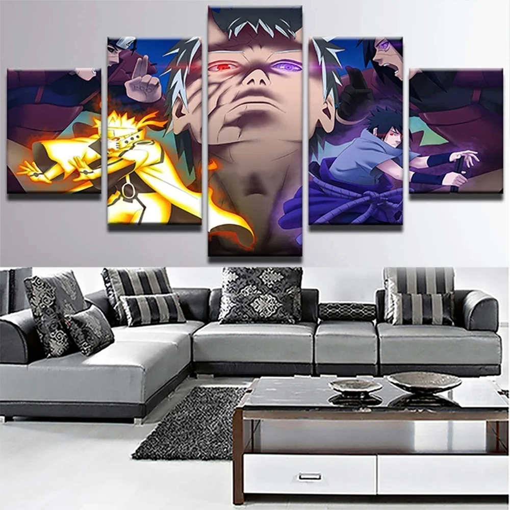 

5 Panels Canvas Wall Arts Animation Manga Figure Poster Painting Living Room Home Decoration Bedroom Picture Prints Framework