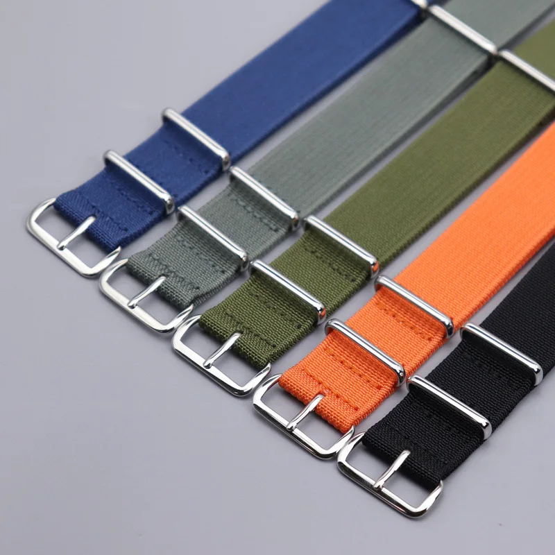 Модный ремешок для наручных часов 20 мм 22 из блестящей ткани новый в рубчик стиле