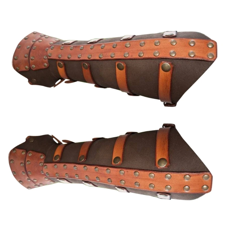 

Рыцарские браслеты для косплея со сплавом и заклепками, декор, винтажные наручные браслеты, мужские регулируемые наручи для для