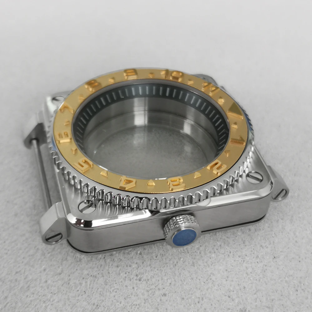 Watch accessories 42MM steel square case sapphire glass + black and white stripes inside shadow for NH35/36 movement  NH35 dial