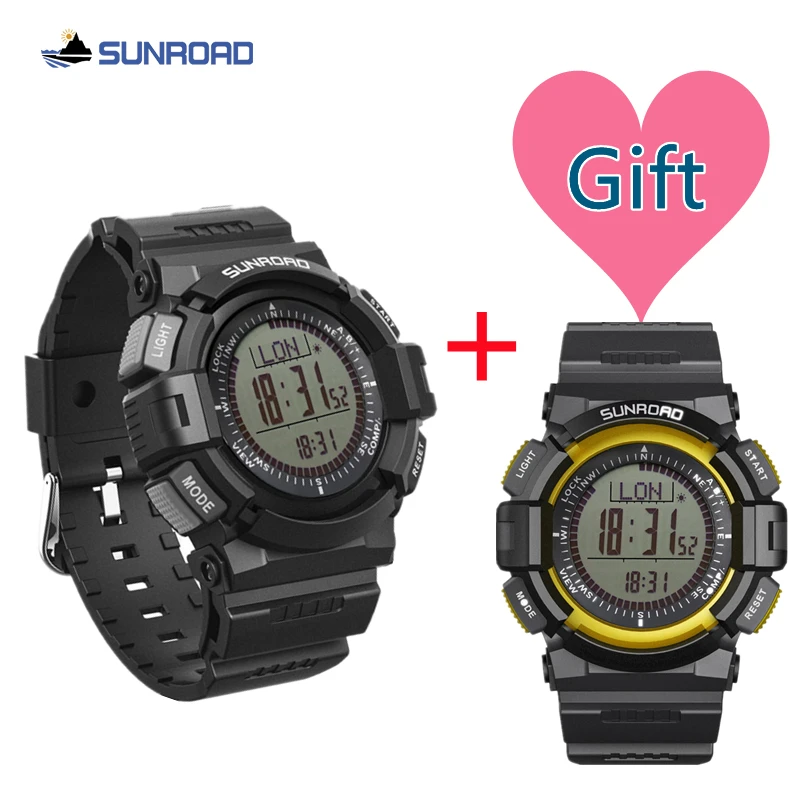 

Часы наручные SUNROAD Мужские Цифровые, спортивные с высотомером, шагомером, компасом, водонепроницаемость 50 м, подарок на день Святого Валенти...