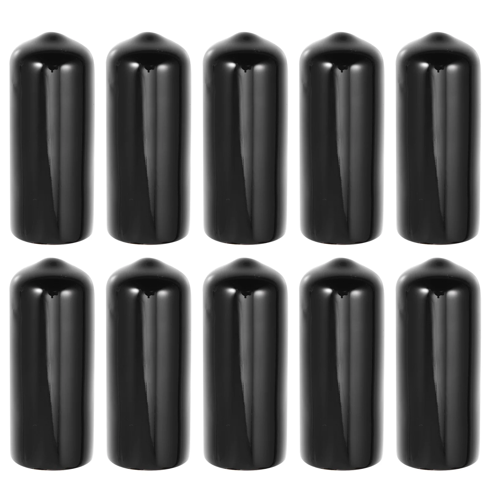 

10Pcs Cue Head Covers Rubber Billiard Cue Tip Lids Billiard Cue Accessory for Replace (Black)