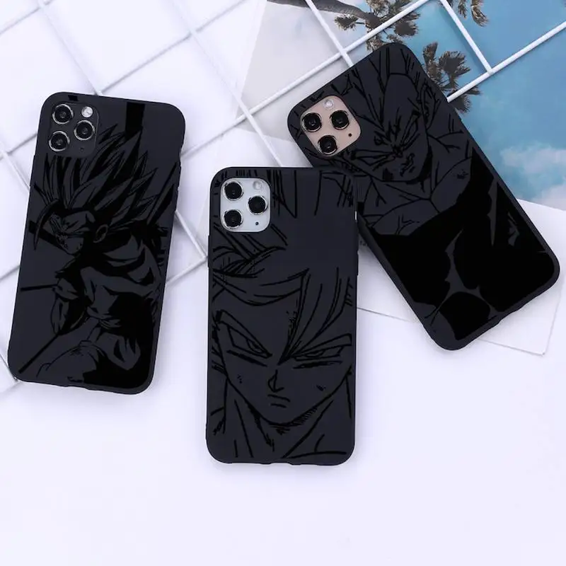

Dragon Ball Z Line Art Sketch Phone Case for iphone 13 12 11 Pro Mini XS MAX 8 7 Plus X 2020 XR cover