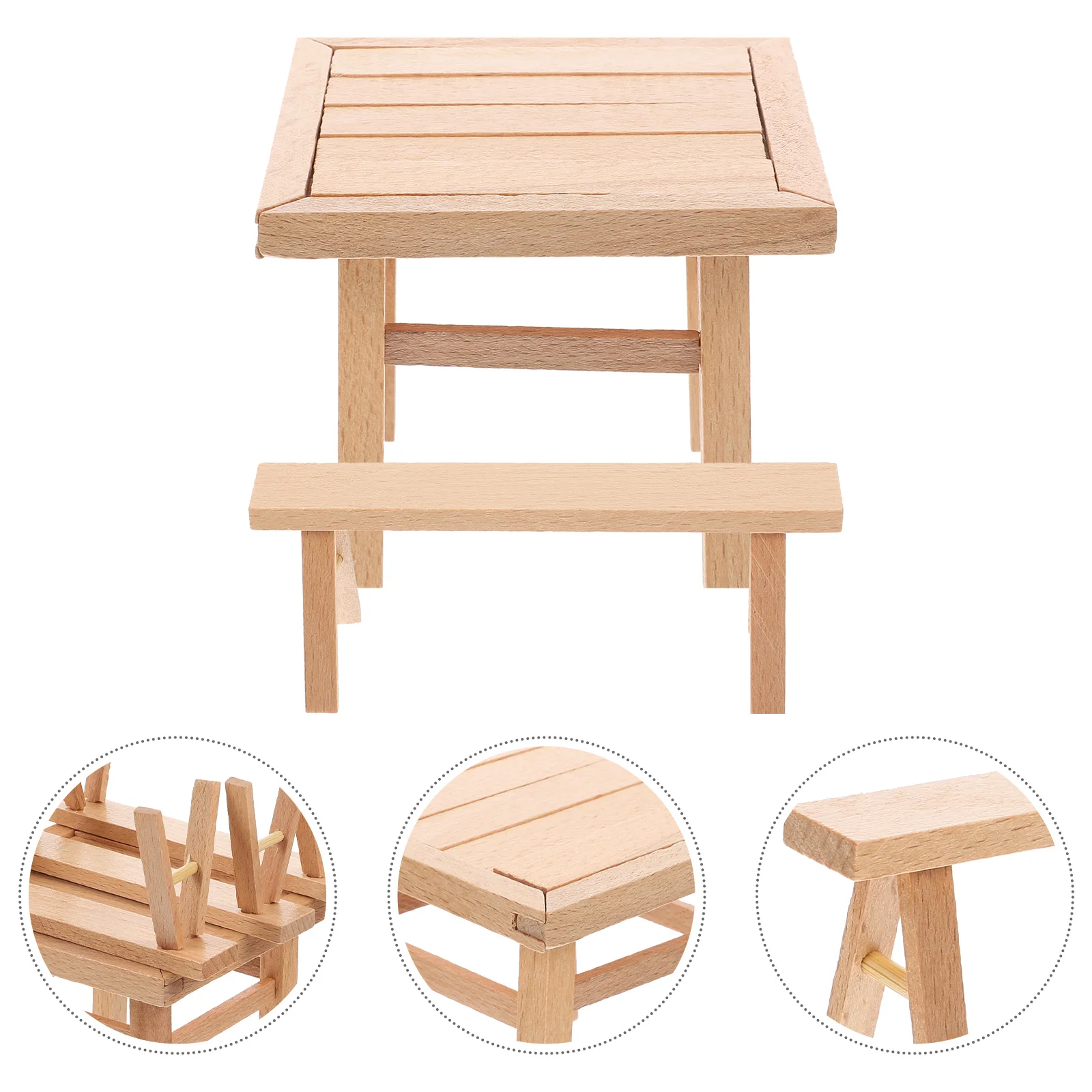 

Wooden Kids Table And Chairs Assembly Assembling Toys Miniature Scene Model Disassembly Toy