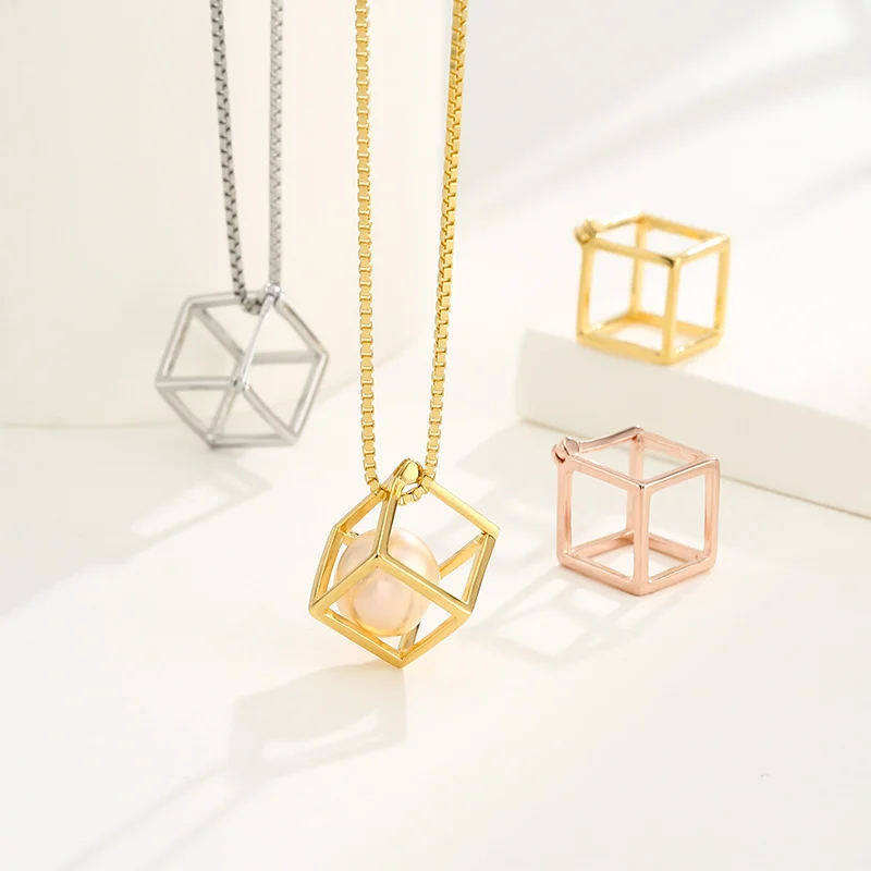 

925 Sterling Silver Pendant Hollow Pendant Accessories Hollow Ball Pearl Gemstone Ball Pendant Clamp