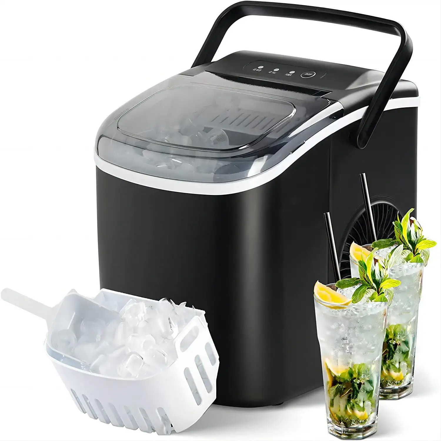 

SUGIFT Portable Ice Maker Machine Countertop 26 lbs, Black