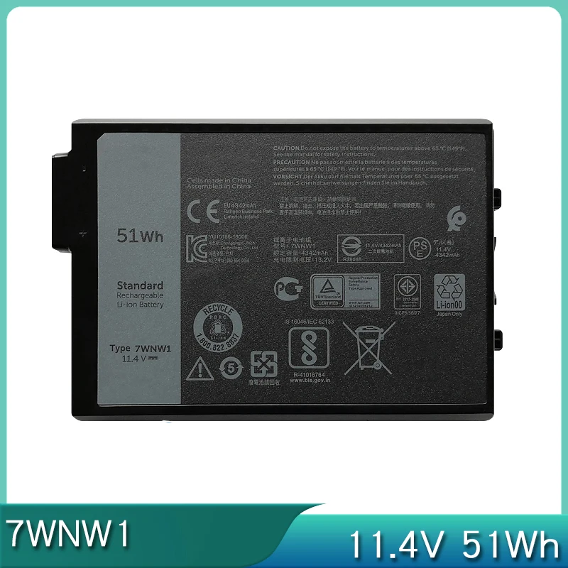 Новый аккумулятор для ноутбука 7WNW1 11 4 В 51 Втч Dell Latitude 7424 5424 5420 Rugged Extreme Series P85G P86G 6NNCF