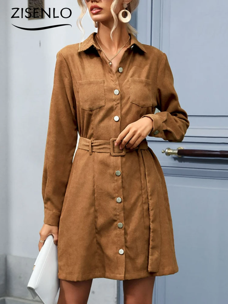 

Новинка рубашка-поло с длинным рукавом вельветовое платье платья для женщин 2022 летние платья женские 2022 элегантные платья для женщин вечер...